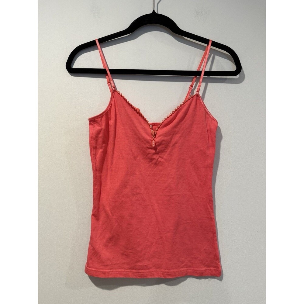NEW Tank Top Womens XS* Rhinestone Zipper Stretch Cotton Twee Minimalist Fairy